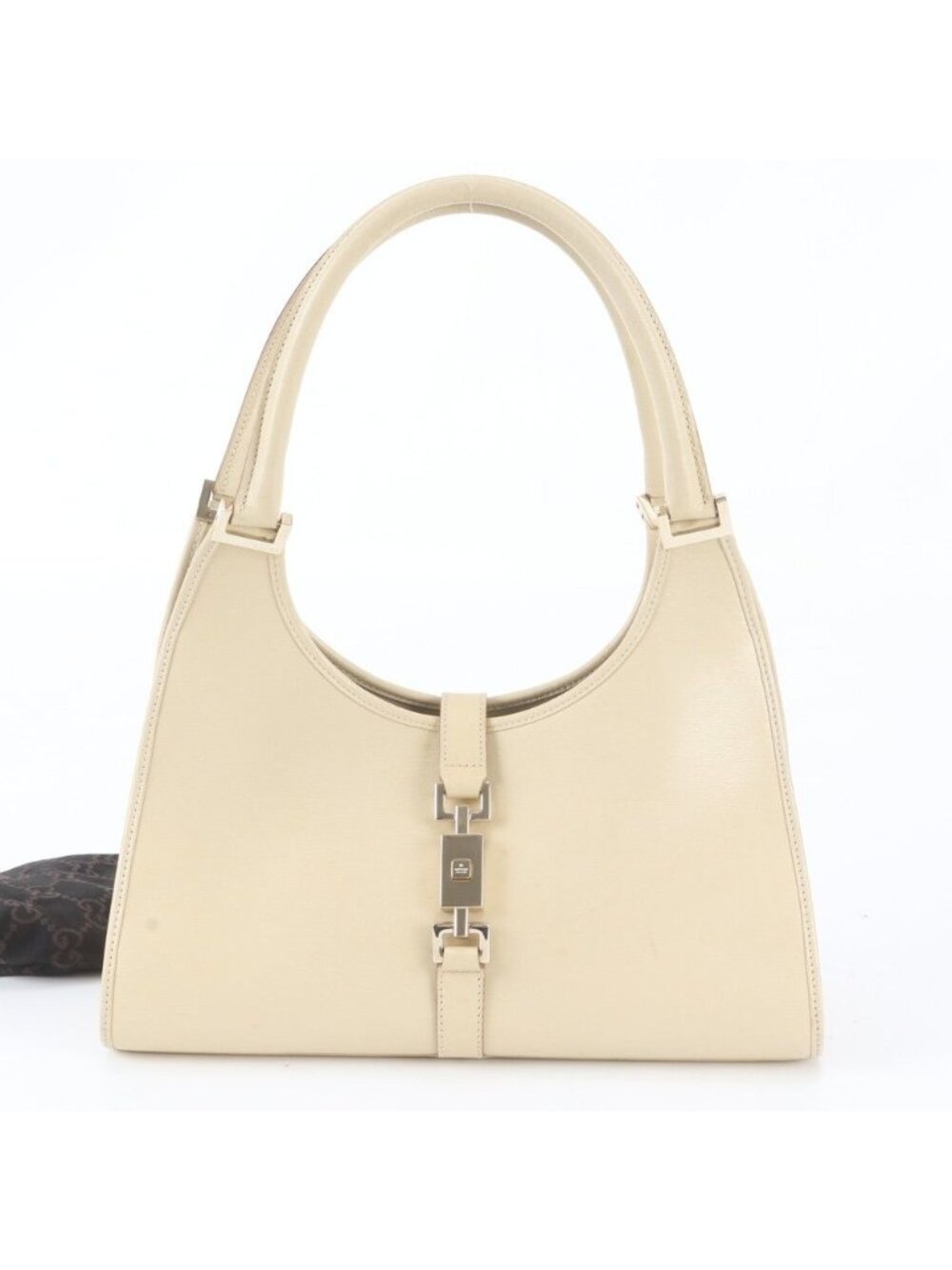 Gucci Jackie Leather Tote Shoulder Hand Beige